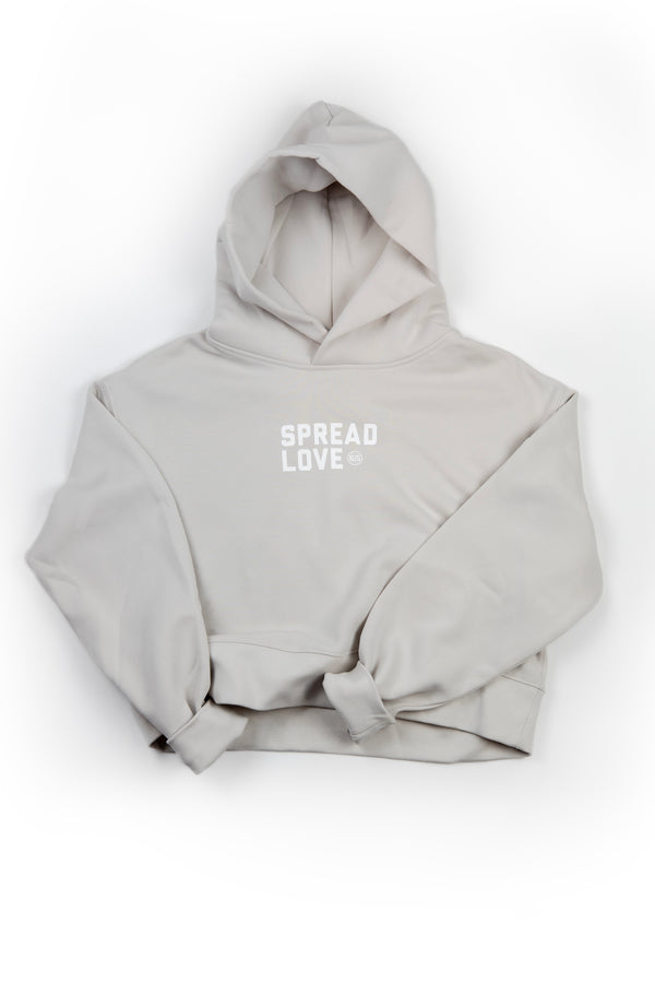 Spread Love Crop Hoodie [Bone]