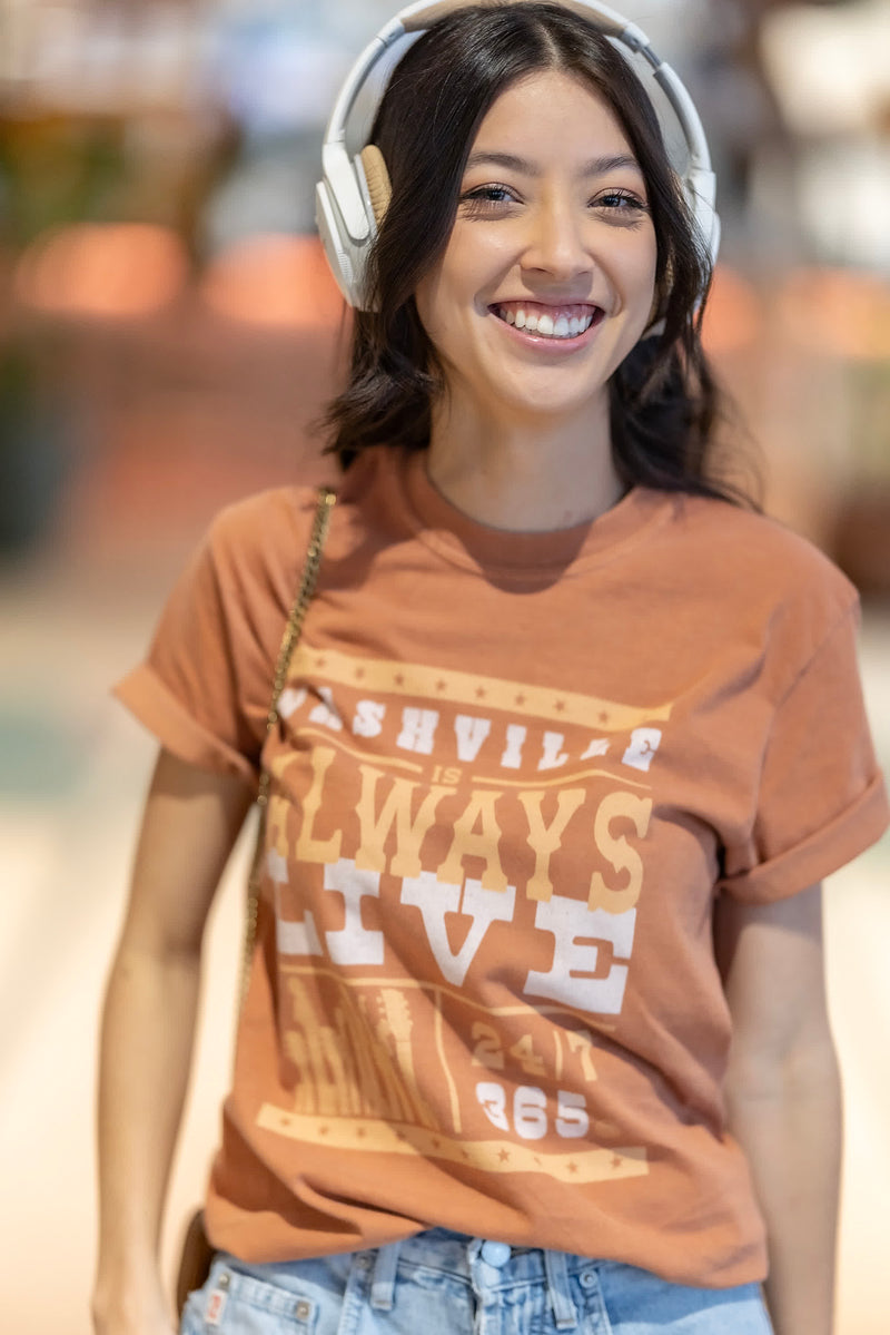 Always Live Tee [Whiskey]